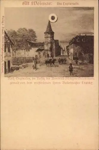 Künstler Ak Franke, Weimar Thüringen, Altstadt, Esplanade, Armbrust-Schützen-Gesellschaft