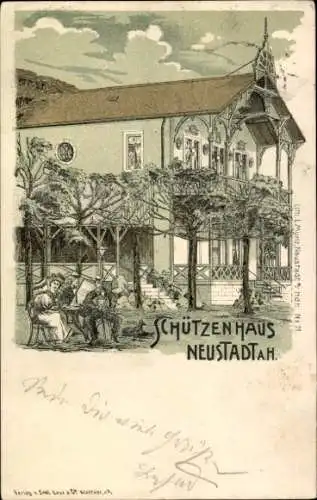 Litho Neustadt an der Haardt Weinstraße, Schützenhaus