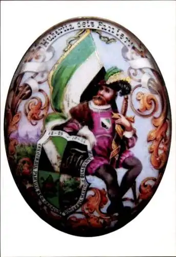 Studentika Ak Freiburg im Breisgau, Corps Hubertia, Fürstenbergstraße 23, Wappen