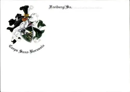 Studentika Ak Freiberg in Sachsen, Corps Saxo Borussia, Wappen, WSC