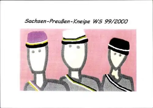 Studentika Künstler Ak Sachsen Preußen Kneipe WS 99/2000