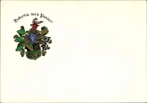 Studentika Ak Freiburg im Breisgau, Corps Hubertia, Fürstenbergstraße 23, Wappen