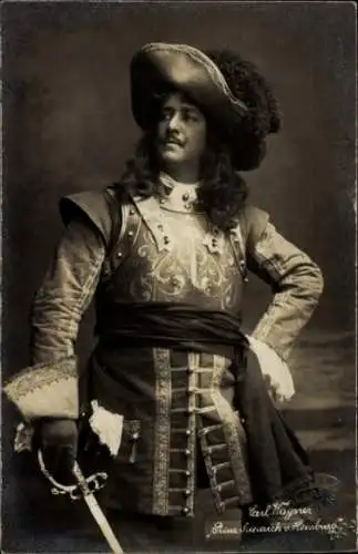 Foto Ak Schauspieler Carl Wagner als Prinz Friedrich von Homburg, Schauspielhaus Hamburg