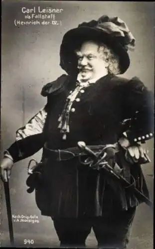 Foto Ak Schauspieler Carl Leisner als Fallstaff, Heinrich der IV., Schauspielhaus Hamburg