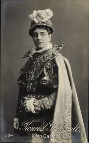 Foto Ak Schauspieler Konrad Gebhardt als Don Carlos, Schauspielhaus Hamburg