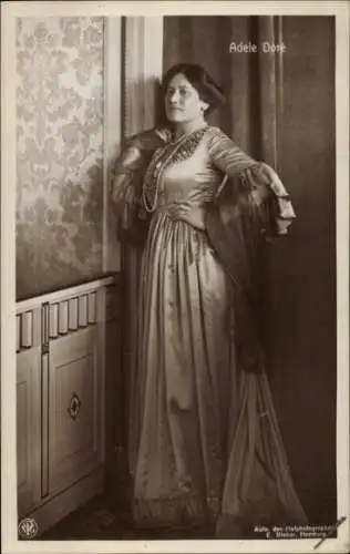 Foto Ak Schauspielerin Adele Hartwig, Adele Doré, Portrait, Kleid, Schauspielhaus Hamburg