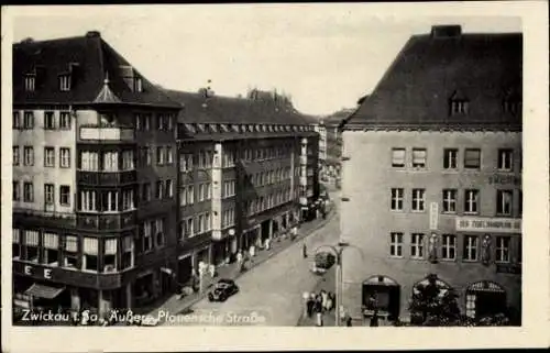 Ak Zwickau in Sachsen, Äußere Plauensche Straße