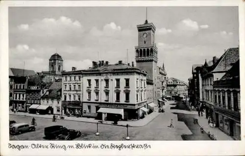 Ak Żagań Sagan Schlesien, Alter Ring mit Kupferstraße
