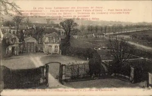 Ak Vitry sur Seine Val de Marne, Schloss, Pavillons des Gardes, Avenue du Chemin de fer