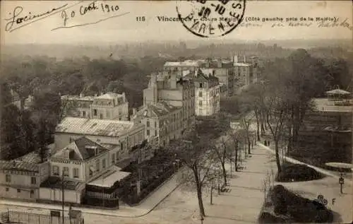 Ak Vincennes Val de Marne,  Straßenansicht, Gebäude, Bäume, Blick auf die Straße