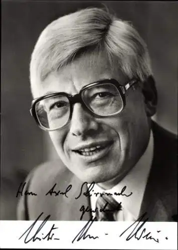 Ak Politiker Christian Schwarz-Schilling, Portrait, Autogramm