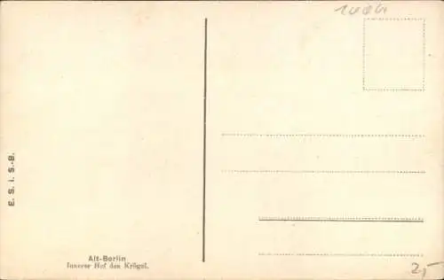 Ak Berlin Mitte, Hof im Krögel