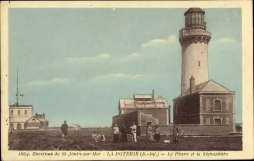 CPA La Poterie Seine Maritime, Le Phare et le Sémaphore