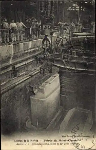 Ak Saint Chamond Loire, Acieries de la Marine, Demoulage d'un lingot de 60t