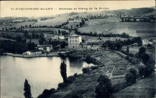 Ak Saint Symphorien de Lay Loire, Hameau, etang de la Roche
