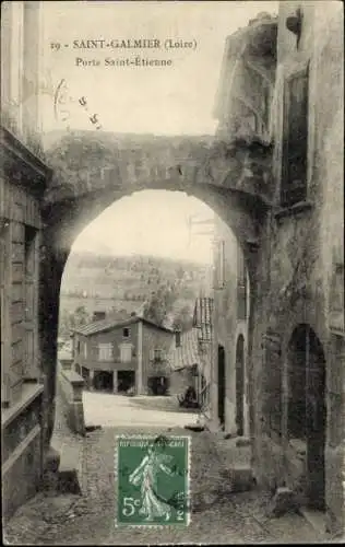 Ak Saint Galmier Loire, Porte Saint-Etienne