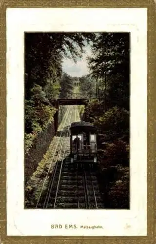 Ak Bad Ems Rhein Lahn Kreis, Schaffner auf der Malbergbahn, Fahrt durch Wälder