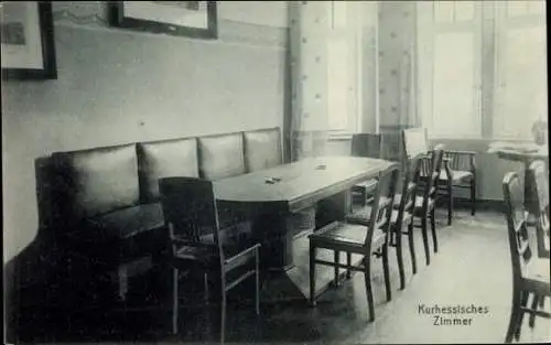 Ak Sondershausen im Kyffhäuserkreis Thüringen, Kurhessisches Zimmer, Sitzgruppe, Tisch, Fenste...