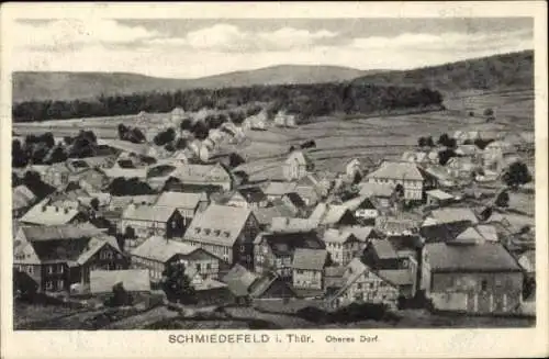 Ak Schmiedefeld bei Neuhaus am Rennweg Saalfeld Thüringen, Dorfansicht, Gebäude, Landschaft, T...