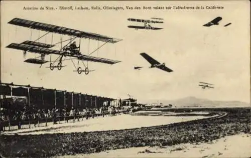CPA Aviation de Nice, Efimoff, Latham, Rolls, Olieslagers, Van den Born, l'aérodrome