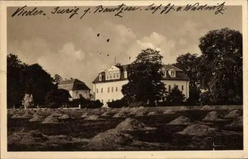 Ak Niedergurig Malschwitz, Blick auf das Gutshaus