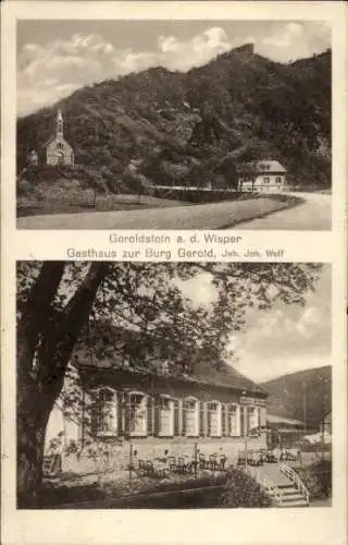 Ak Geroldstein Heidenrod im Taunus,  Gasthaus zur Burg Gerold, Jah. Joh. Wolf