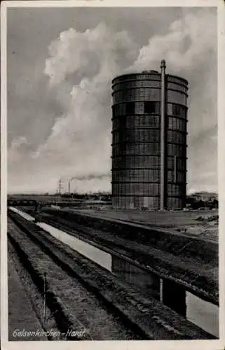 Ak Horst Gelsenkirchen im Ruhrgebiet, Größter Gasometer der Welt