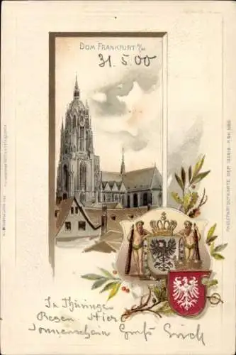 Wappen Ak Frankfurt am Main, Oberschweinstiege, Dom  historische Bauwerke, Wappen