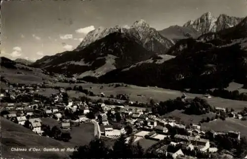 Ak Château d'Œx Oex Kanton Waadt, Panorama, Gumfluh, Rubli