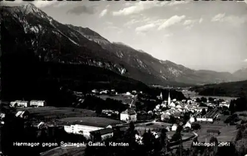 Ak Hermagor Pressegger See Kärnten, Gesamtansicht, Spitzkegel, Gailtal