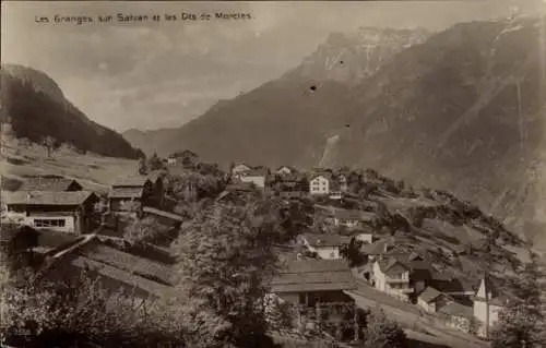 CPA Salvan Canton du Valais Suisse, Les Granges sur Salvan et les Dts de Morcles
