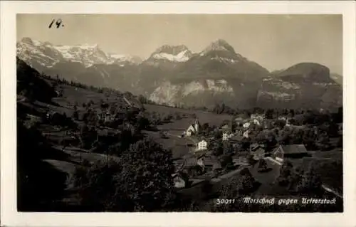 Ak Morschach Kt Schwyz Schweiz, Panorama gegen Urirotstock