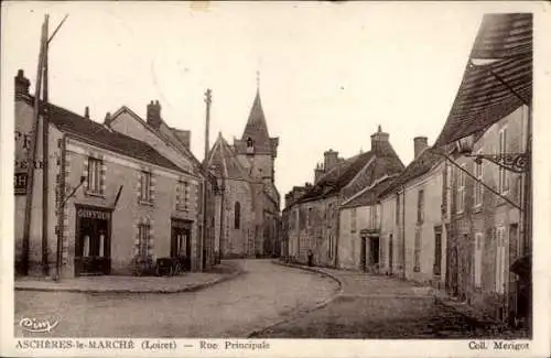 Ak Aschères le Marché Loiret, Rue Principale