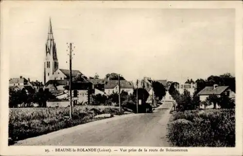 CPA Beaune la Rolande Loiret, Vue prise de la route de Boiscommun