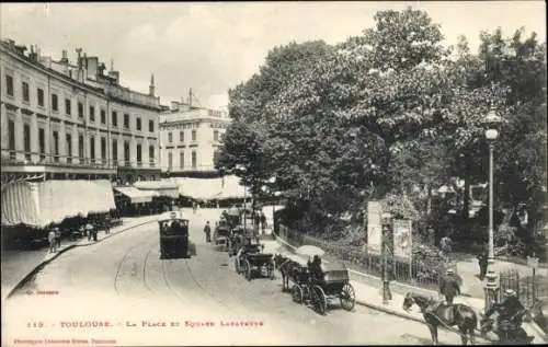 Ak Toulouse Haute Garonne, Strasse, Kutschen, Bäume, Gebäude, Plätze,  Atmosphäre