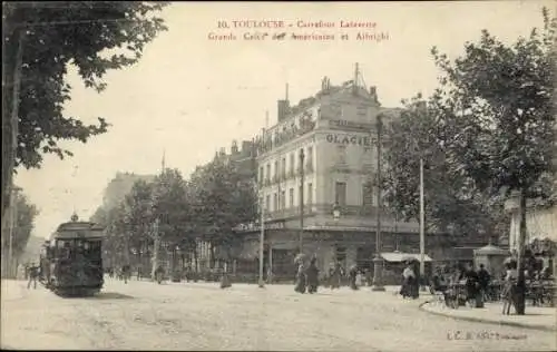 Ak Toulouse Haute Garonne, Carrefour Lafavette, Cafes, Glacier,  Straßenansicht