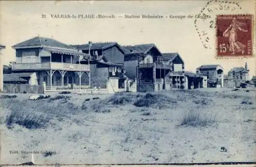 Ak Valras Plage Hérault, Station Balneaire, Groupe de Chalets