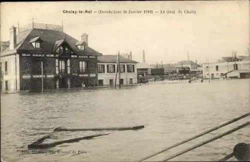 Ak Choisy le Roi Val de Marne, Quai de Choisy, Hochwasser Januar 1910