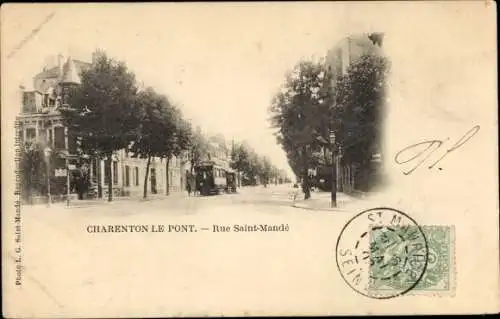Ak Charenton le Pont Val de Marne, Rue Saint Mande