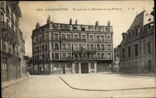 Ak Charenton le Pont Val de Marne, Gebäude auf dem Platz, Rathaus, Postamt, Chirurgien Oestigie