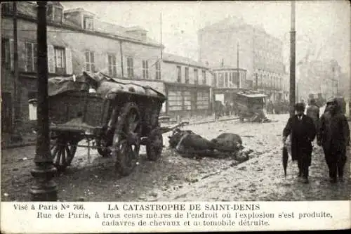 CPA Saint-Denis Seine Saint-Denis, Rue de Paris, à trois cents mè.res de l'endroit où l'explosion