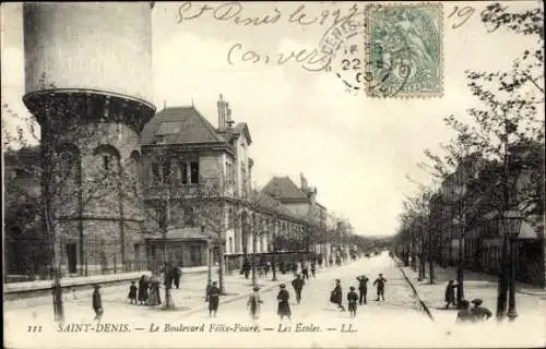 Ak Saint Ouen Seine Saint Denis, Boulevard Felix Faures, Ecoles