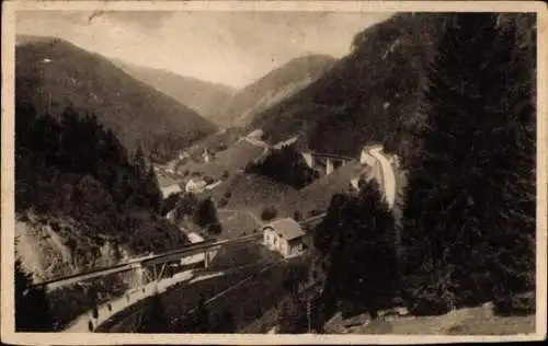 Ak Breitnau im Schwarzwald, Höllental, Höllsteig, Hofgut Sternen, Ravenna Viadukt, Berglandschaft