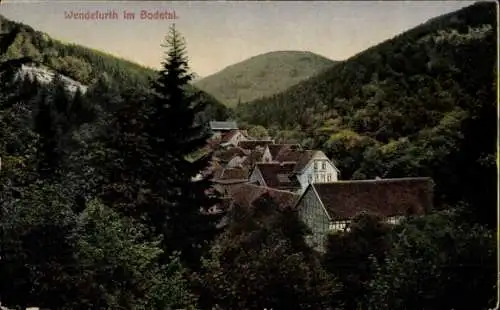 Ak Wendefurt Wendefurth Thale im Harz, Gesamtansicht
