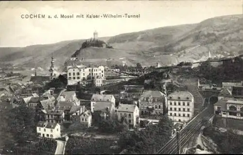Ak Cochem a.d. Mosel, Gesamtansicht, Kaiser Wilhelm Tunnel