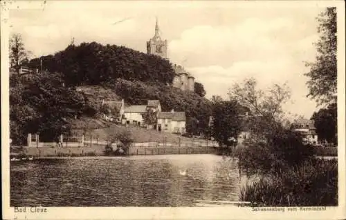 Ak Bad Cleve Kleve am Niederrhein, Schwanenburg, Kermisdahl, Häuser, Wasser