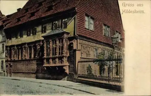 Ak Hildesheim in Niedersachsen, Historisches Gebäude, Fachwerkhaus,  Gruss aus Hildesheim