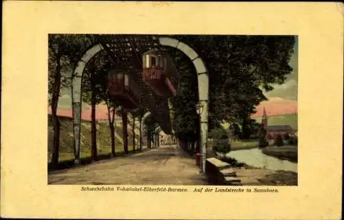 Ak Sonnborn Wuppertal in Nordrhein Westfalen, Schwebebahn, Landstrecke,  