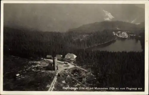 Ak Mummelsee Seebach im Schwarzwald Baden, Fliegeraufnahme, Hornisgrinde