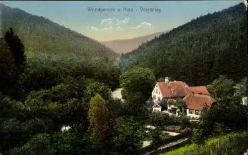 Ak Wernigerode im Harz, Wernigerode a. Harz, Landschaft, Gebäude, Natur, Berge